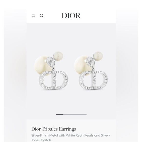 NIB Dior Tribal Earrings Silver-Finish Metal White Resin Pearls $1050 retail - Picture 16 of 16